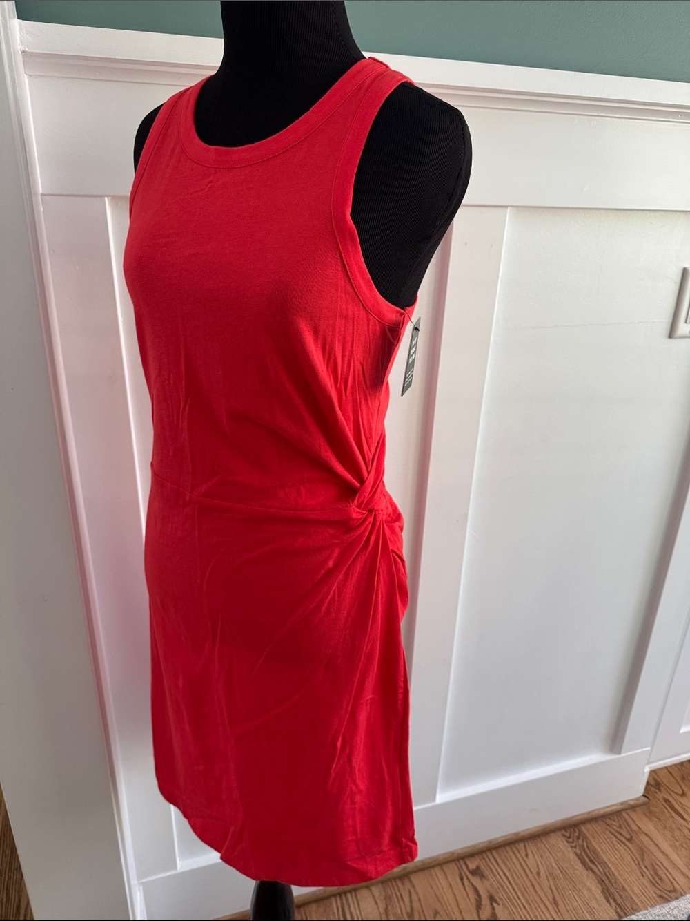 Express Coral Sleeveless Knot-Accent Tank Dress NWT